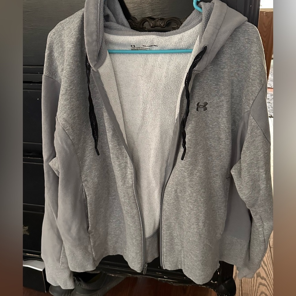 Under armour zip with hoodie